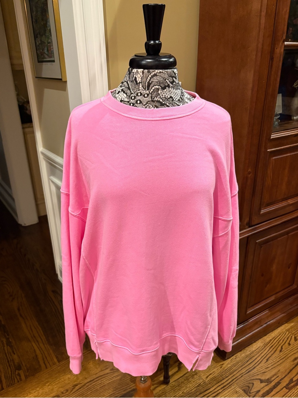 aerie Pink Oversized Crewneck Sweatshirt